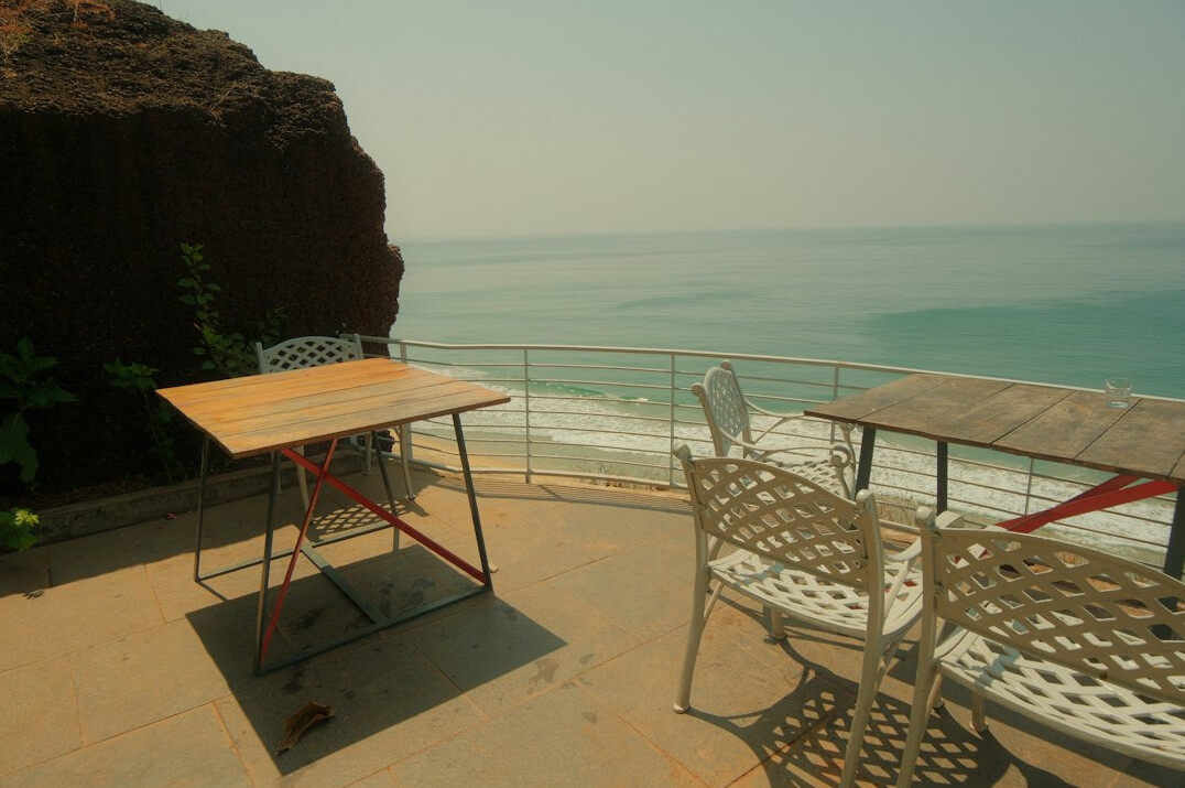 Sunset dinner table set on an oceanfront terrace in José Ignacio