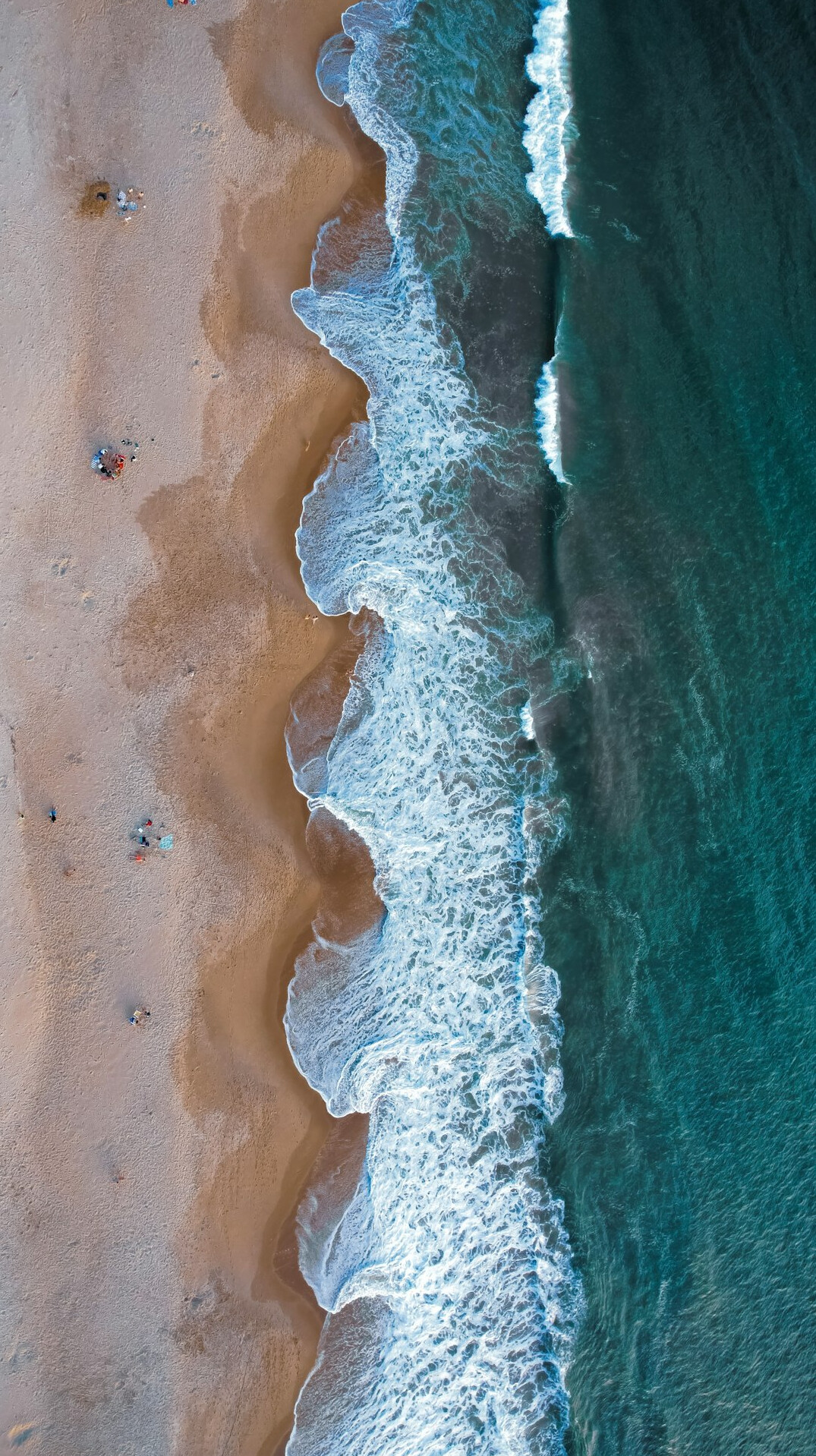 Aerial view of José Ignacio coastline at golden hour